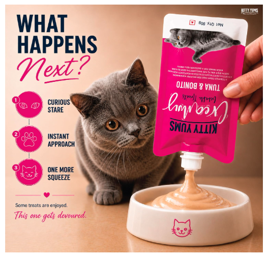 Kitty Yums Creamy Tuna & Bonito Cat Treat (80g x12),960g Pack of 12