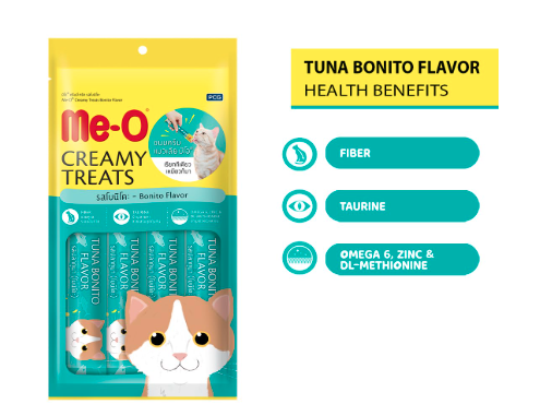 Me-O Adult Creamy Treats Bonito Flavor,Cat,60 G (Pack of 12,720 G)