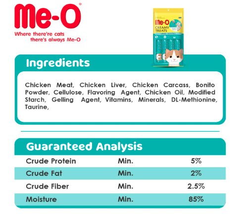 Me-O Adult Creamy Treats Bonito Flavor,Cat,60 G (Pack of 12,720 G)