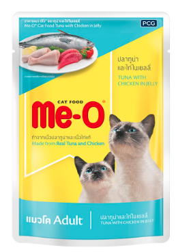 Me-O Adult Wet Cat Food in Liquid, Tuna and Chicken in Jelly, 80 g (Pack of 6, 480G)