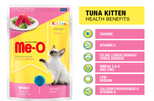 Me-O Wet Kitten Food, Tuna in Jelly 80 G (Pack of 12, 960 G)