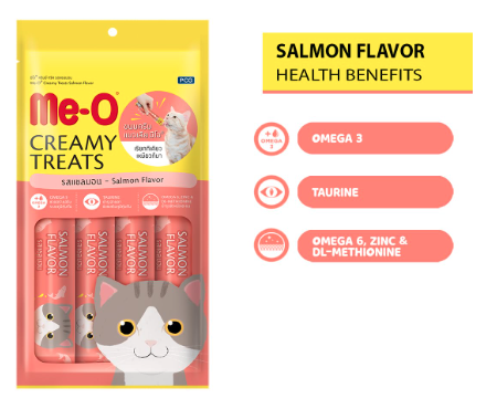 Me-O Creamy cat Treat Salmon Flavor -Pack of 20 Sticks,All Life Stages