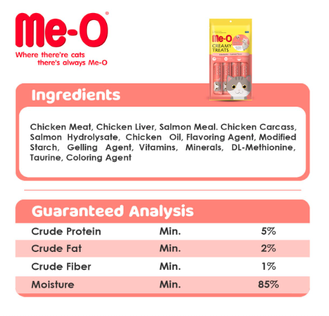 Me-O Creamy cat Treat Salmon Flavor -Pack of 20 Sticks,All Life Stages
