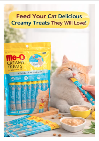 Me-O Fins Fur and Feathers Creamy Treat Chicken and Liver -Pack of 20 Sticks