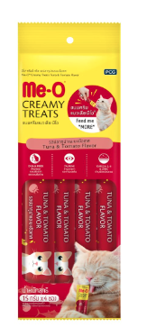 Me-O Creamy Treats Tuna & Tomato, 15 Gx4 Tubes, Pack Of 3 - All Life Stages, Cat