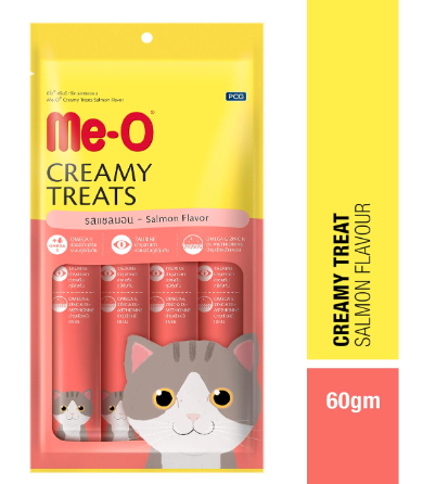 Me-O Creamy Cat Treats - Salmon Flavor, Small, 60g