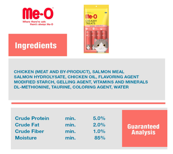 Me-O Creamy Cat Treats - Salmon Flavor, Small, 60g