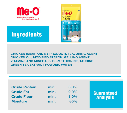Me-O Creamy Cat Treats - Chicken & Liver Flavor 60 G Pack of 12 (720G), for All Life Stages