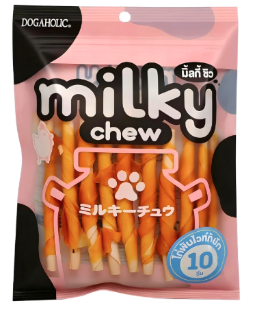 Milky Chew Chicken Stick Dog Treats – Premium Rawhide-Free Milk-Flavoured Sticks for Dogs of All Ages & Sizes – Nutritional 4-Pack