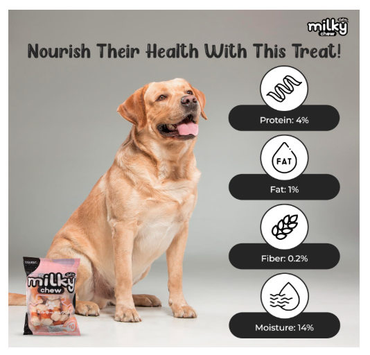 Milky Chew Chicken & Milk Flavoured Dog Bone Treats | Soft & Nutritious Training Snacks | 70g