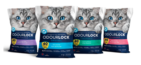 OdourLock Baby Powder Scented Ultra Premium Cat Litter -Blocks Ammonia, Dust-Free, Extra-Hard Clumping, 40-Day Odor Control, Quick Absorption, 12kg
