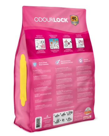 OdourLock Baby Powder Scented Ultra Premium Cat Litter -Blocks Ammonia, Dust-Free, Extra-Hard Clumping, 40-Day Odor Control, Quick Absorption, 12kg