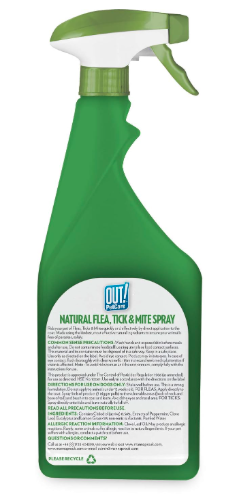 Out! Natural Flea and Tick Spray, 500 ml