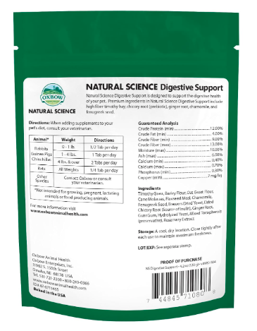 OXBOW PET PRODUCTS 448201 60-Count Natural Science Digestive Supplement