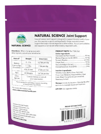 Oxbow Natural Science - Joint Supplement, 60 Count