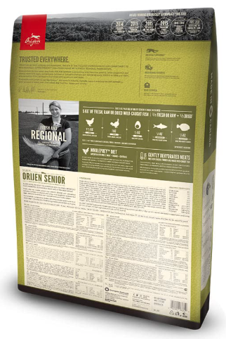 Orijen Senior Dry Dog Food, Grain Free Dry Dog Food for Senior Dogs, Fresh or Raw Ingredients, 6 Kg