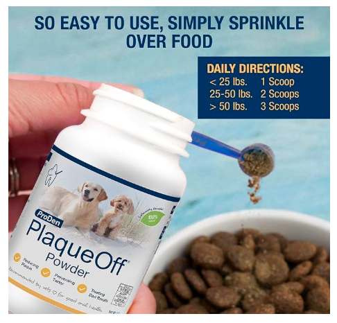 ProDen PlaqueOff Powder Supports Normal, Healthy Teeth, Gums, and Breath Odour in Dogs 20 gm