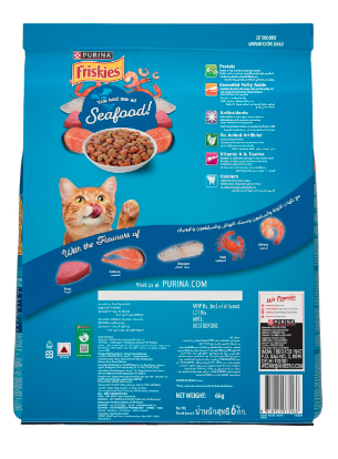Purina Friskies Seafood Sensations Adult Dry Cat Food, 6kg, Contains Tuna, Salmon, Snapper, Crab & Shrimp Flavours