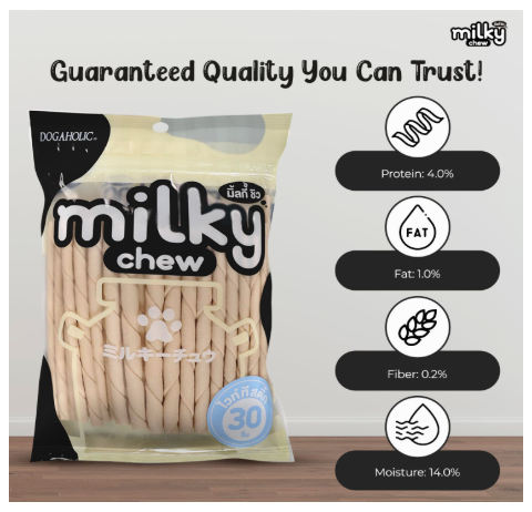 Dogaholic All Life Stages Milky Chews Sticks Dog Treat (30 Pieces)