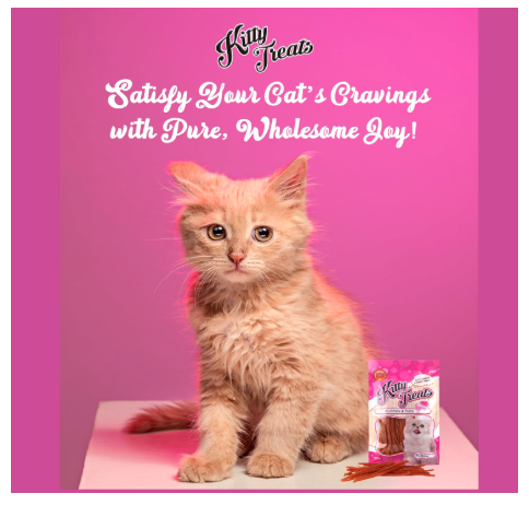 Rena Kitty Soft Cat Treats, Tuna and Chicken Stripes for Cats, Protein and Fiber Rich Snack Pack of 2, Each 30g