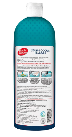Simple Solution Dog Extreme Stain & Odour Remover, 3X Cleaning Power, Eliminates Tough Set in Stains & Odors, 1L