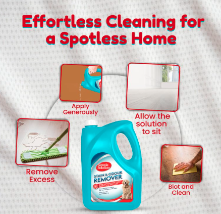 Simple Solution Dog Extreme Stain and Odour Remover,3X Cleaning Power,Eliminates Tough Set in Stains and Odors-4L