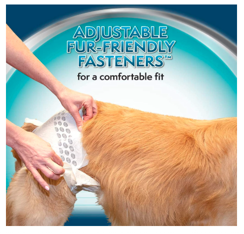 Simple Solution True Fit Disposable Dog Diapers for Female Dogs | Super Absorbent, Leak-Proof, Fur-Friendly Fit | Adjustable Fasteners