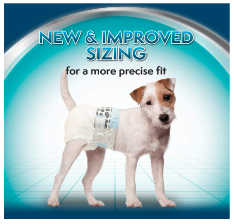 Simple Solution True Fit Disposable Dog Diapers for Female Dogs | Super Absorbent, Leak-Proof, Fur-Friendly Fit | Adjustable Fasteners