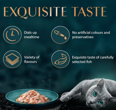 Sheba Rich Premium Adult (1+ Years) Wet Cat Food, Fish with Dry Bonito Flavour, 35 g Pouch (Pack of 12), High-moisture wet food for healthy hydration