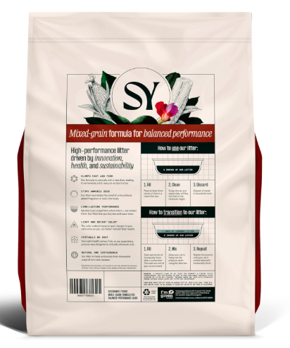 Sustainably Yours Natural Cat Litter, Mixed-Grain Formula, Exceptional Clumping & Odor Control, Virtually No Dust, Easy to Scoop, Unscented, 10 lbs