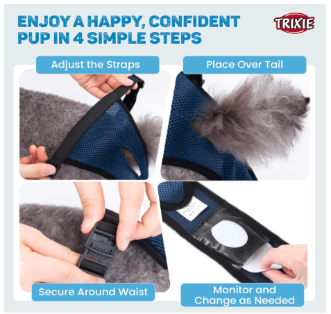 Trixie: - Protective Pants for Female Dogs | Designed for Dogs in The Season to Prevent Staining of Carpets & Other Fabrics | Washable - XL: 60-70cm