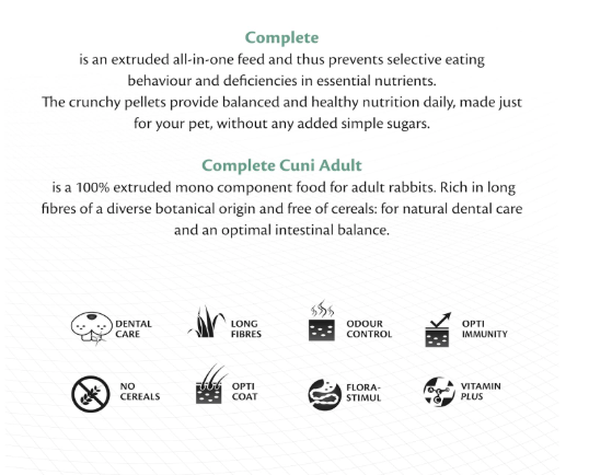 Versele Laga Complete Cuni Adult Fibre-Rich All-in-one for Adult Rabbits 500gm