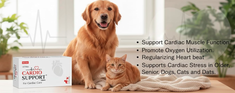 Vetina Cardio Support Tablets for Cardiac Care for Dogs & Cats 10 Tablets (Pack of 3)