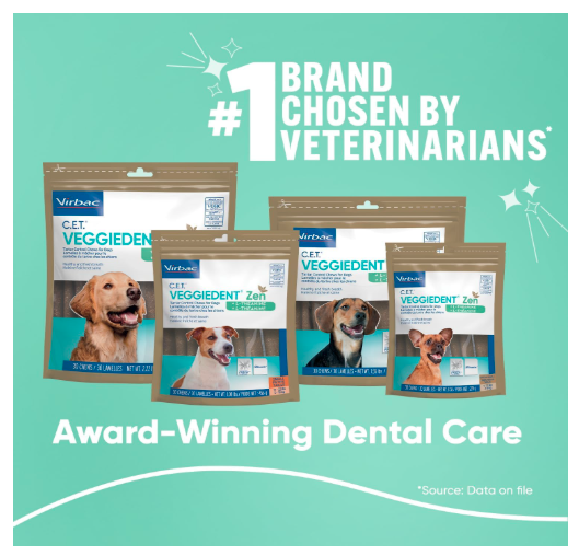 Virbac VEGGIEDENT Fresh Oral Hygiene Chews for Dogs - Small
