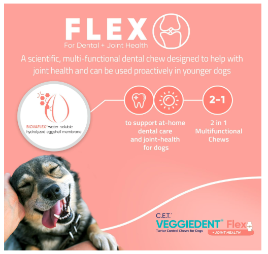 C.E.T. VEGGIEDENT Flex Tartar Control Chews for Dogs - Medium