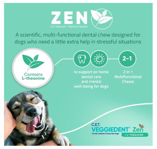 C.E.T. VEGGIEDENT Zen Tartar Control Chews for Dogs - Medium