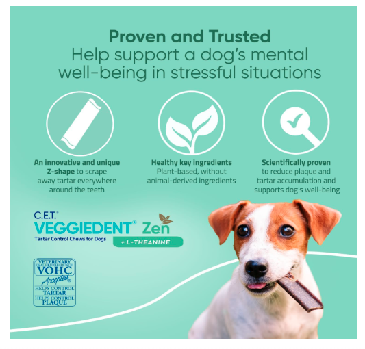 C.E.T. VEGGIEDENT Zen Tartar Control Chews for Dogs - Medium