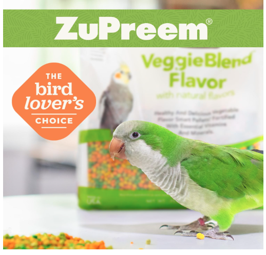 ZuPreem VeggieBlend Flavor with Natural Flavours Medium Bird Food 907-Gm,All Life Stages