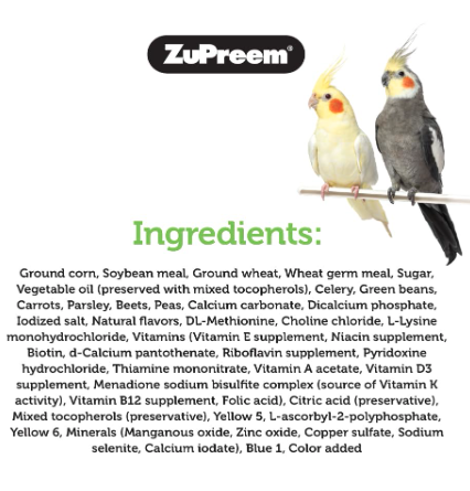 ZuPreem VeggieBlend Flavor with Natural Flavours Medium Bird Food 907-Gm,All Life Stages