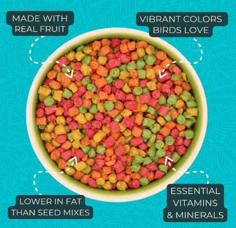 ZuPreem Fruitblend Flavor with Natural Flavors Avian Diets Small Bird Food Pellet - 907 Gm