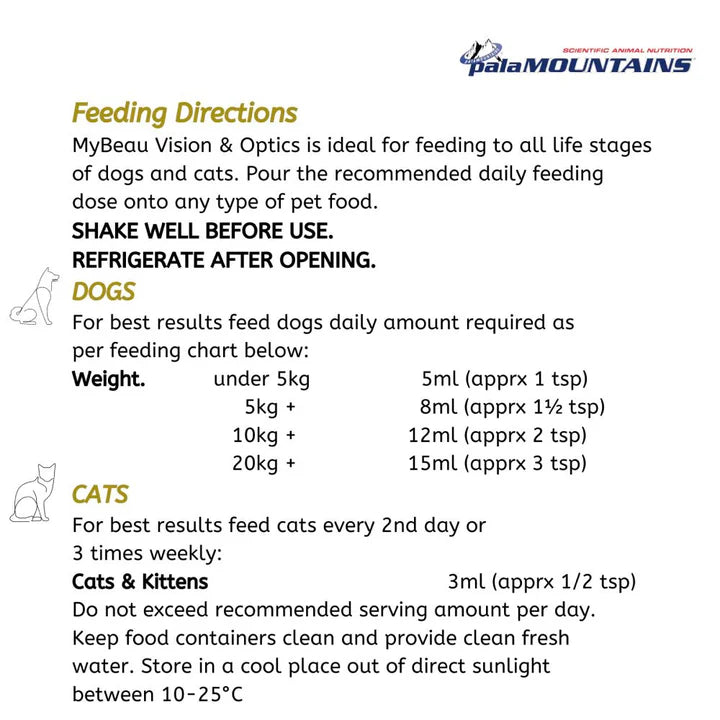 Palamountains MyBeau Vision & Optics (300 ml) Health Supplement for Cats & Dogs