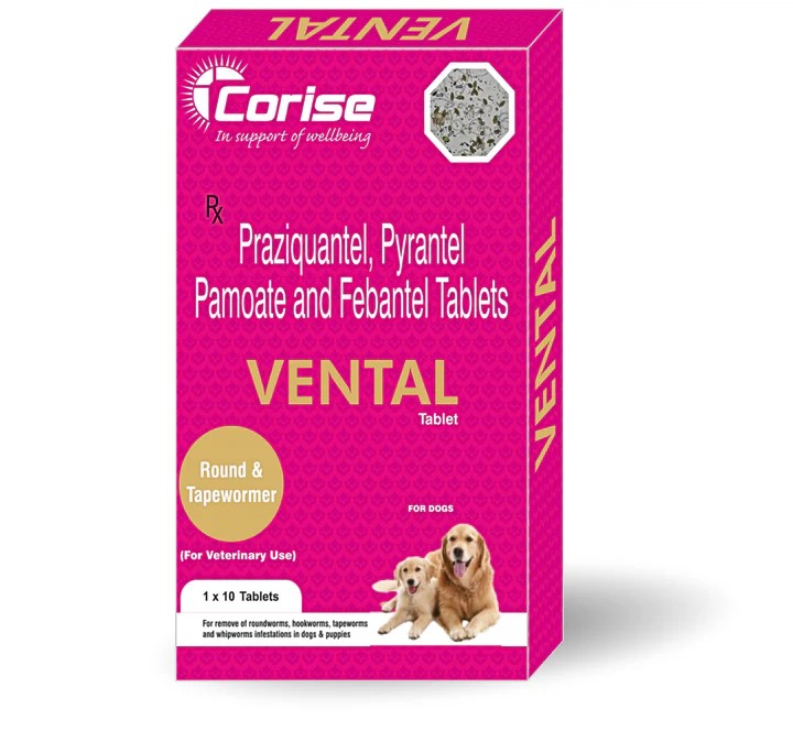 Corise Vental Deworming Tablets for Dogs (Pack of 10 Tablets)