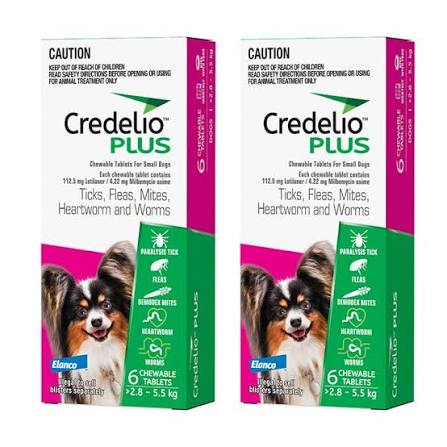 ELANCO Credelio PLUS (112.5 mg) Chewable Tick, Flea & Deworming Tablets for Dogs Body Weight 2.8 – 5.5 kg (Pack of 3 Tablets|)