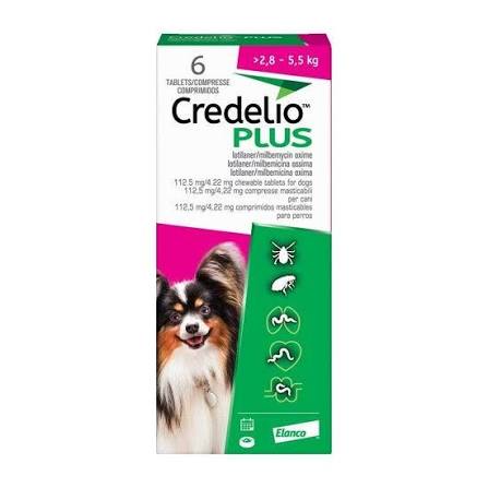 ELANCO Credelio PLUS (112.5 mg) Chewable Tick, Flea & Deworming Tablets for Dogs Body Weight 2.8 – 5.5 kg (Pack of 3 Tablets|)