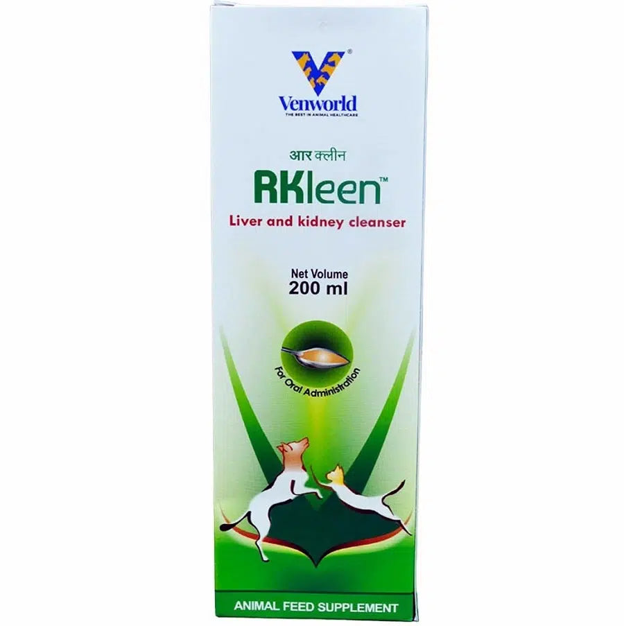 Venkys RKleen Syrup (200ml) Liver & Kidney Support Supplement For Dogs & Cats :-